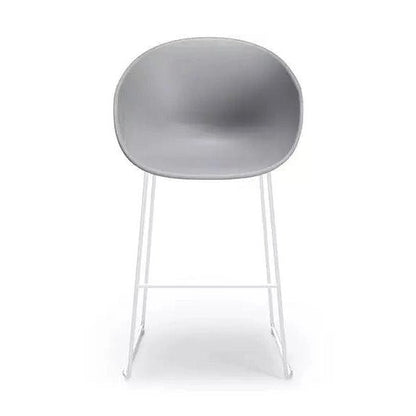 Ayla PP Stool stoney - grey 640 mm White Sled Base - Office Furniture Company