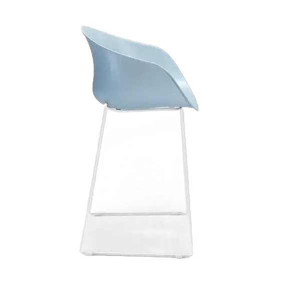 Ayla PP Stool stoney - grey 640 mm White Sled Base - Office Furniture Company