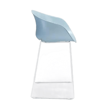 Ayla PP Stool stoney - grey 640 mm White Sled Base - Office Furniture Company