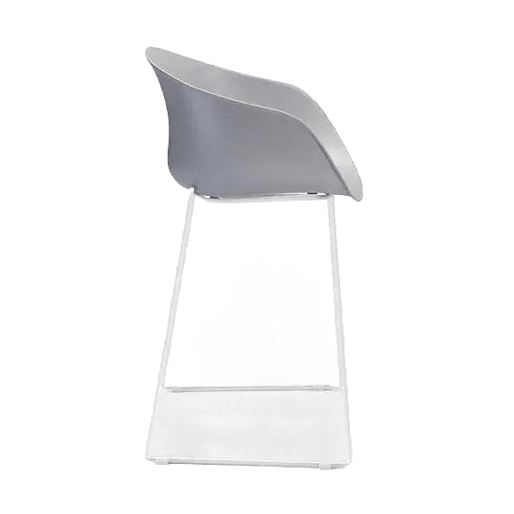 Ayla PP Stool stoney - grey 640 mm White Sled Base - Office Furniture Company