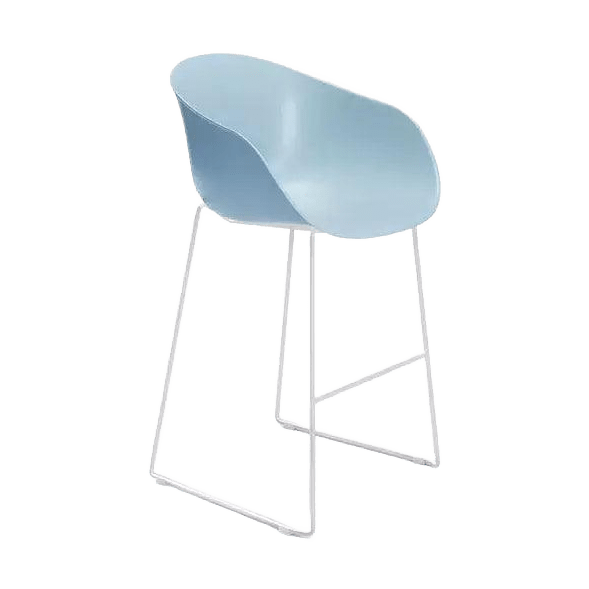 Ayla PP Stool stoney - grey 640 mm White Sled Base - Office Furniture Company