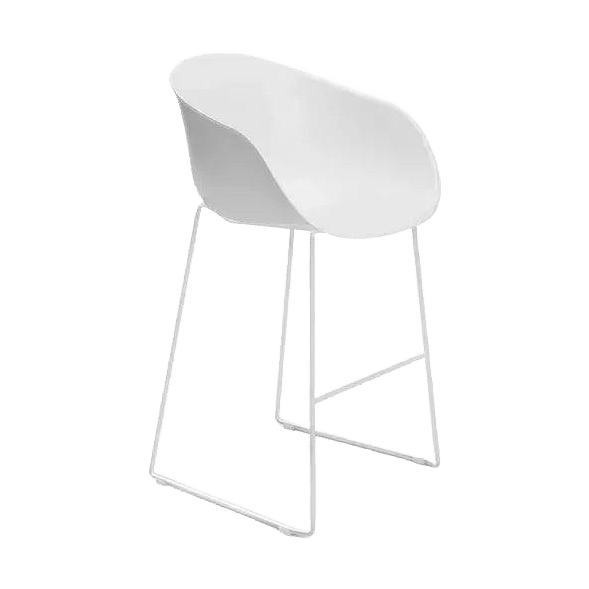 Ayla PP Stool stoney - grey 640 mm White Sled Base - Office Furniture Company