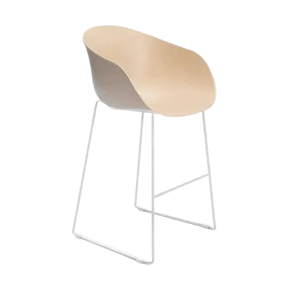 Ayla PP Stool stoney - grey 640 mm White Sled Base - Office Furniture Company