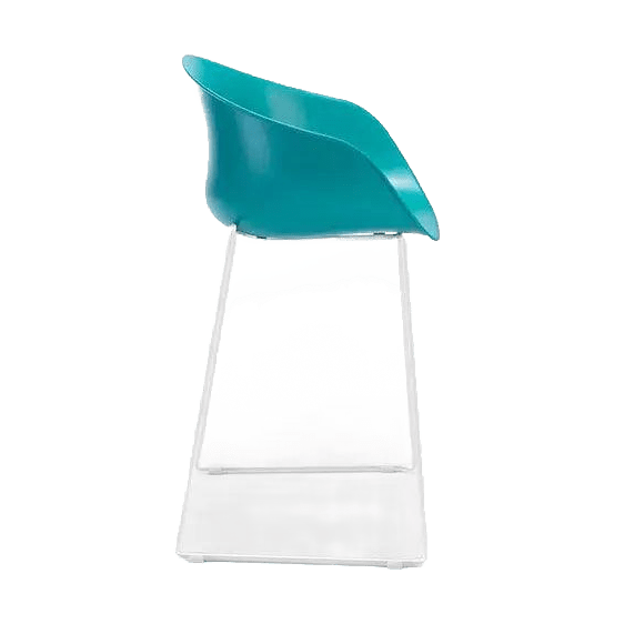 Ayla PP Stool stoney - grey 640 mm White Sled Base - Office Furniture Company