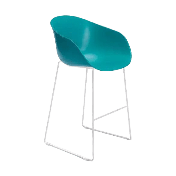 Ayla PP Stool stoney - grey 640 mm White Sled Base - Office Furniture Company