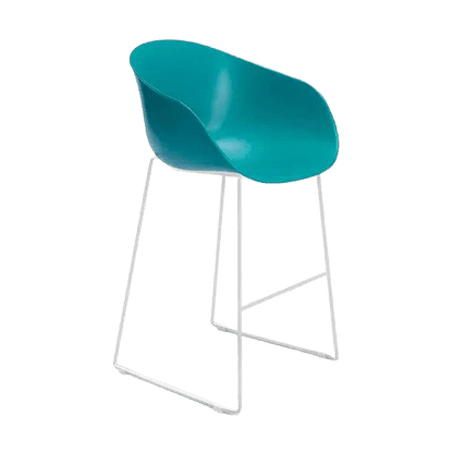Ayla PP Stool stoney - grey 640 mm White Sled Base - Office Furniture Company