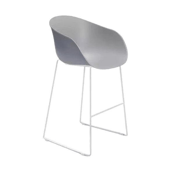 Ayla PP Stool stoney - grey 640 mm White Sled Base - Office Furniture Company