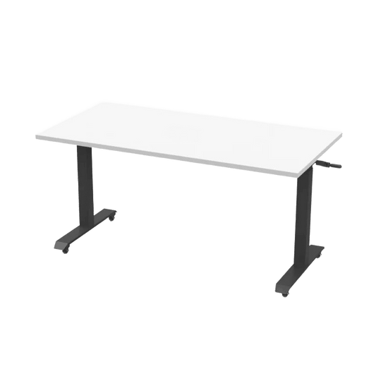 Boost Crank Height Adjustable Flip Top Table 1500x750 / White / Black Powdercoat