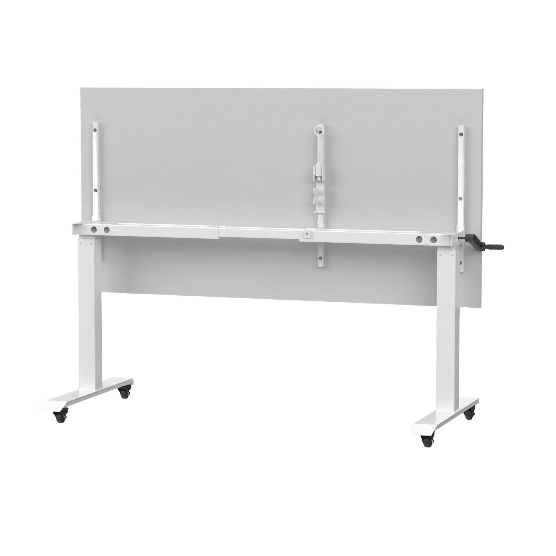 Boost Crank Height Adjustable Flip Top Table 1500x750 White White Powdercoat