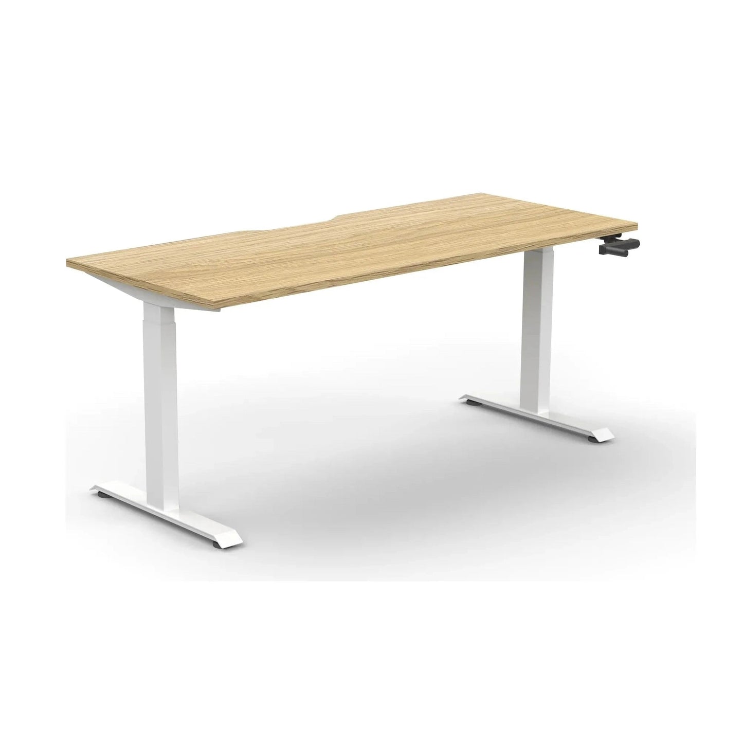 Boost Crank Single Sided Workstation 1200 X 750 Natural Oak Top & White Frame Without Cable Tray/Without Screen - Office Furniture Company