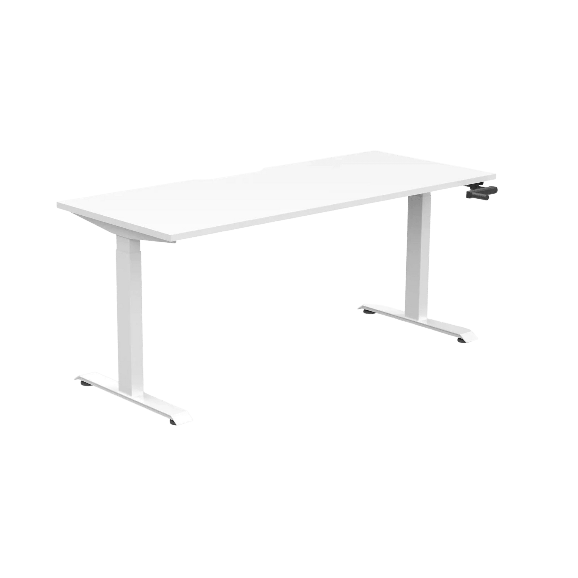 Boost Crank Single Sided Workstation 1200x750 White Top / White Frame With Cable Tray/No Screen