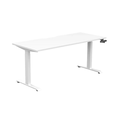 Boost Crank Single Sided Workstation 1200x750 White Top / White Frame With Cable Tray/No Screen