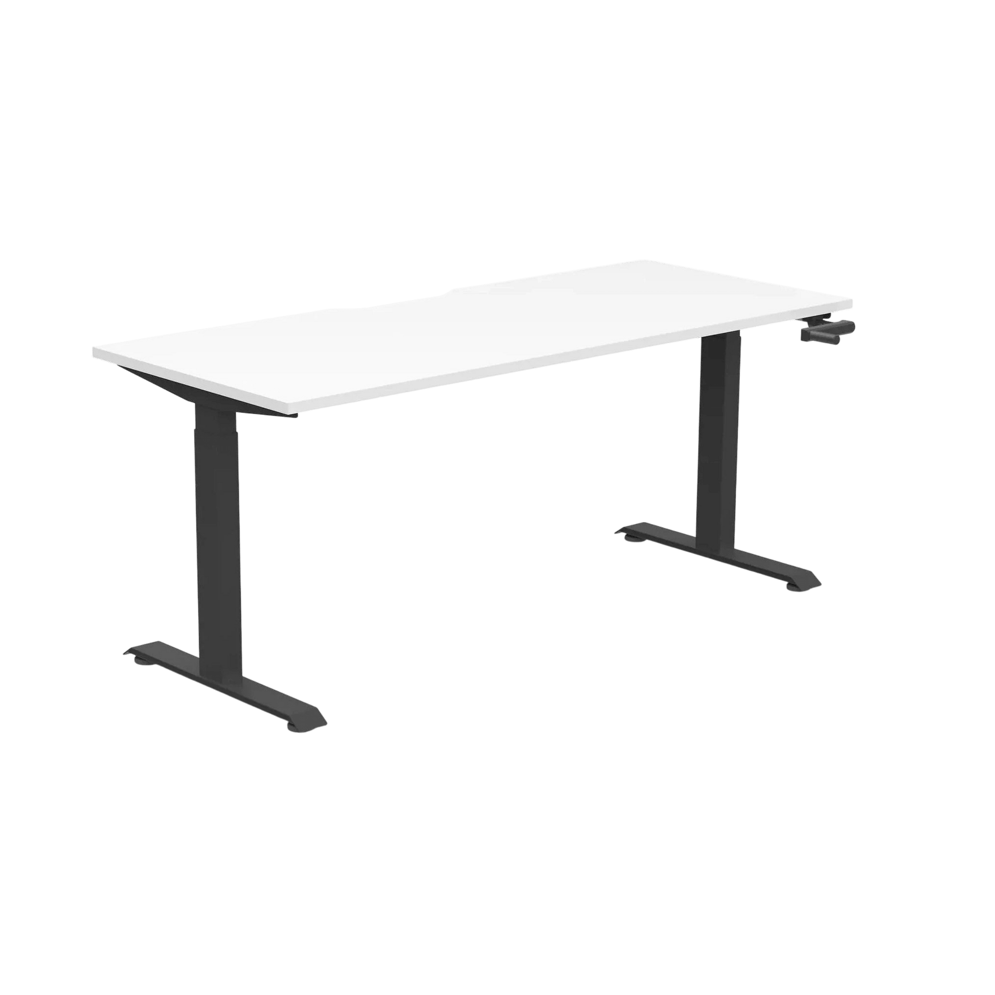Boost Crank Single Sided Workstation 1200x750 White Top / White Frame With Cable Tray/No Screen