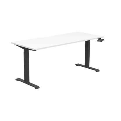 Boost Crank Single Sided Workstation 1200x750 White Top / White Frame With Cable Tray/No Screen