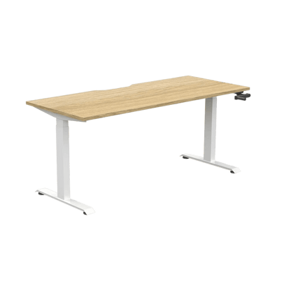 Boost Crank Single Sided Workstation 1200x750 White Top / White Frame With Cable Tray/No Screen