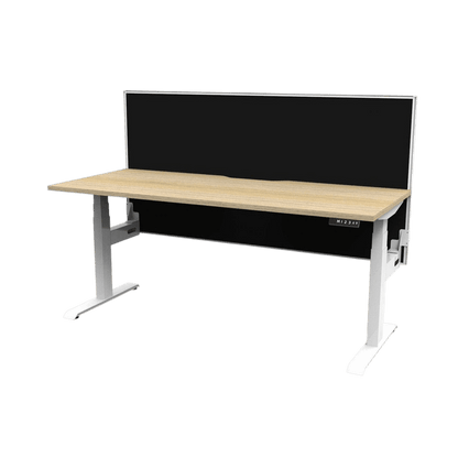 Boost+ Electric Height Adjustable Desk 1200x750 (S) White Top / Black Frame No Cable Tray/With Screen
