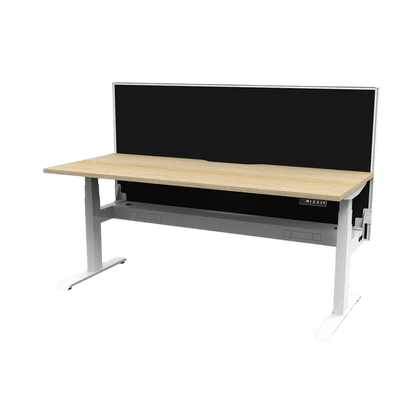 Boost+ Electric Height Adjustable Desk 1200x750 (S) White Top / Black Frame No Cable Tray/With Screen