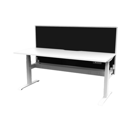 Boost+ Electric Height Adjustable Desk 1200x750 (S) White Top / Black Frame No Cable Tray/With Screen