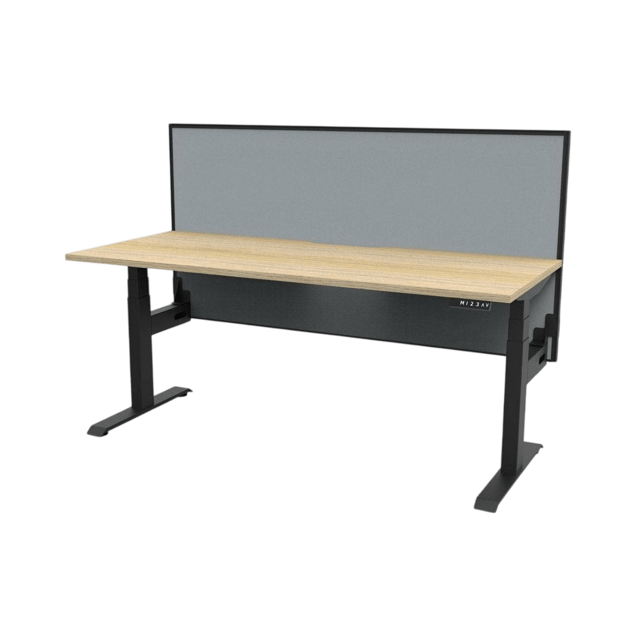 Boost+ Electric Height Adjustable Desk 1200x750 (S) White Top / Black Frame No Cable Tray/With Screen
