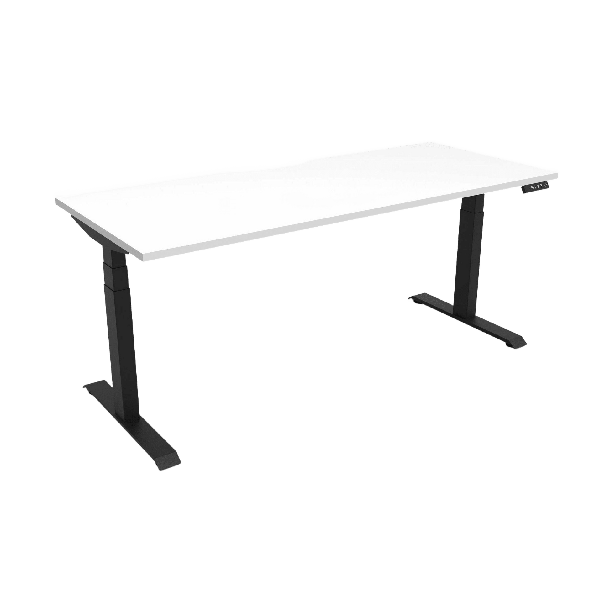 Boost Light Electric Height Adjustable Desk 1200W X 750D Natural White Top & Black Frame Without Cable Tray/Without Screen - Office Furniture Company