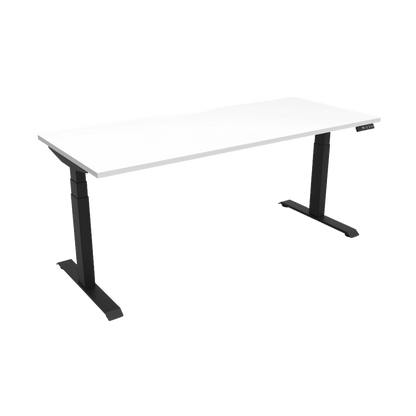 Boost Light Electric Height Adjustable Desk 1200W X 750D Natural White Top & Black Frame Without Cable Tray/Without Screen - Office Furniture Company