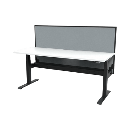 Boost Light Electric Height Adjustable Desk with SHUSH30 Screen 1200x750 White Top / Black Frame No Cable Tray