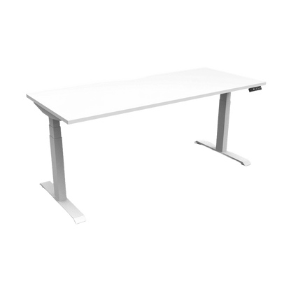 Boost Plus Electric Height Adjustable Desk 1200mm Natural White Top & White Frame Without Cable Tray/Without Screen - Office Furniture Company