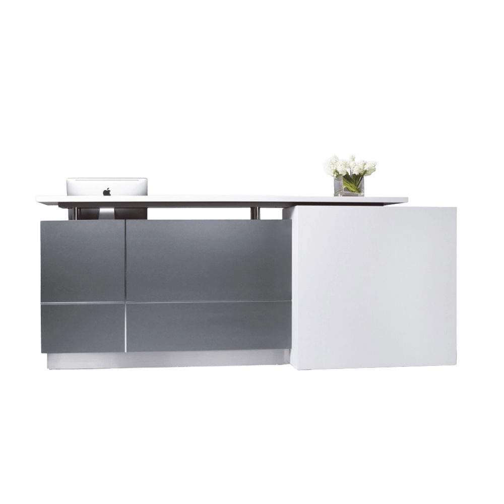 Calvin Reception Counter 2100 / White Feature Panel RHS