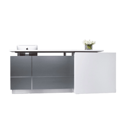 Calvin Reception Counter 2100 / White Feature Panel RHS
