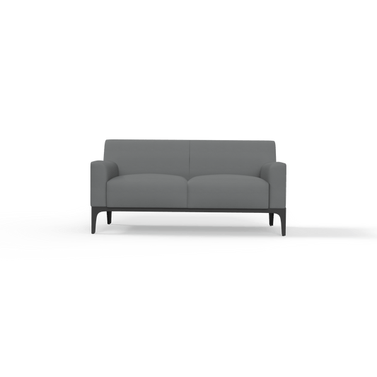 Cedar 2 Seater Sofa Lounge Grey (Charcoal PU) - Office Furniture Company
