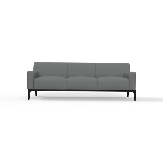 Cedar 3 Seater Sofa Lounge Grey (Charcoal PU) - Office Furniture Company