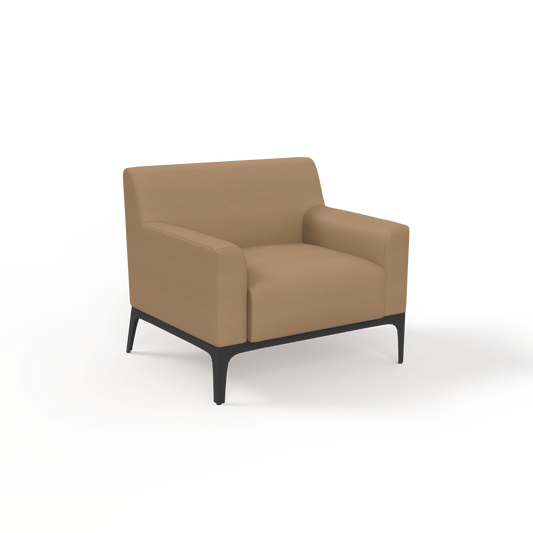 Cedar Single Arm Chair Brown (Tan PU) - Office Furniture Company