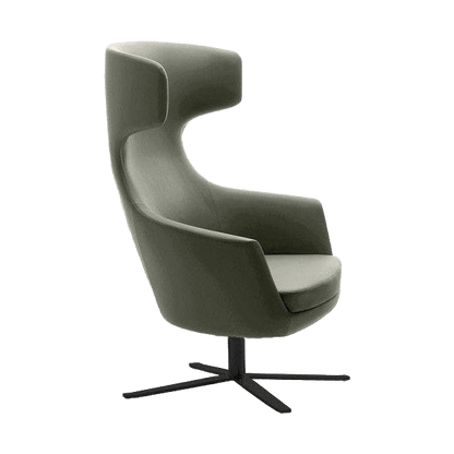 Delphi Hush Armchair Polished 4 Way Black Base - Office Furniture Company