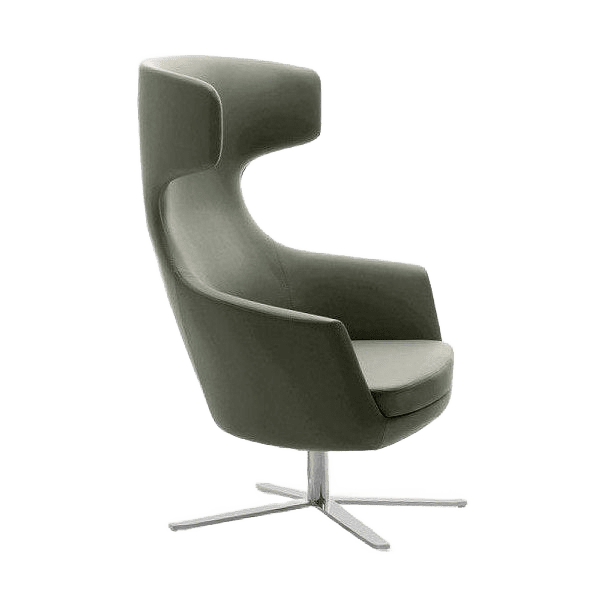 Delphi Hush Armchair Polished 4 Way Swivel Base - Office Furniture Company