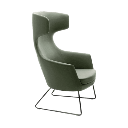 Delphi Hush Armchair Timber Cross Base Oak Stain - Office Furniture Company
