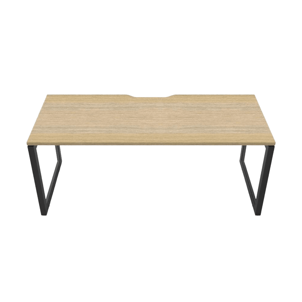Deluxe Loop Leg Office Desk 1200x750 Natural Oak Black Powdercoat