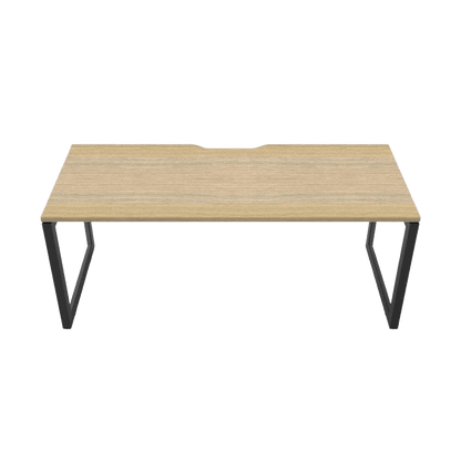 Deluxe Loop Leg Office Desk 1200x750 Natural Oak Black Powdercoat