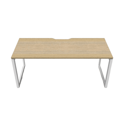 Deluxe Loop Leg Office Desk 1200x750 Natural Oak White Powdercoat