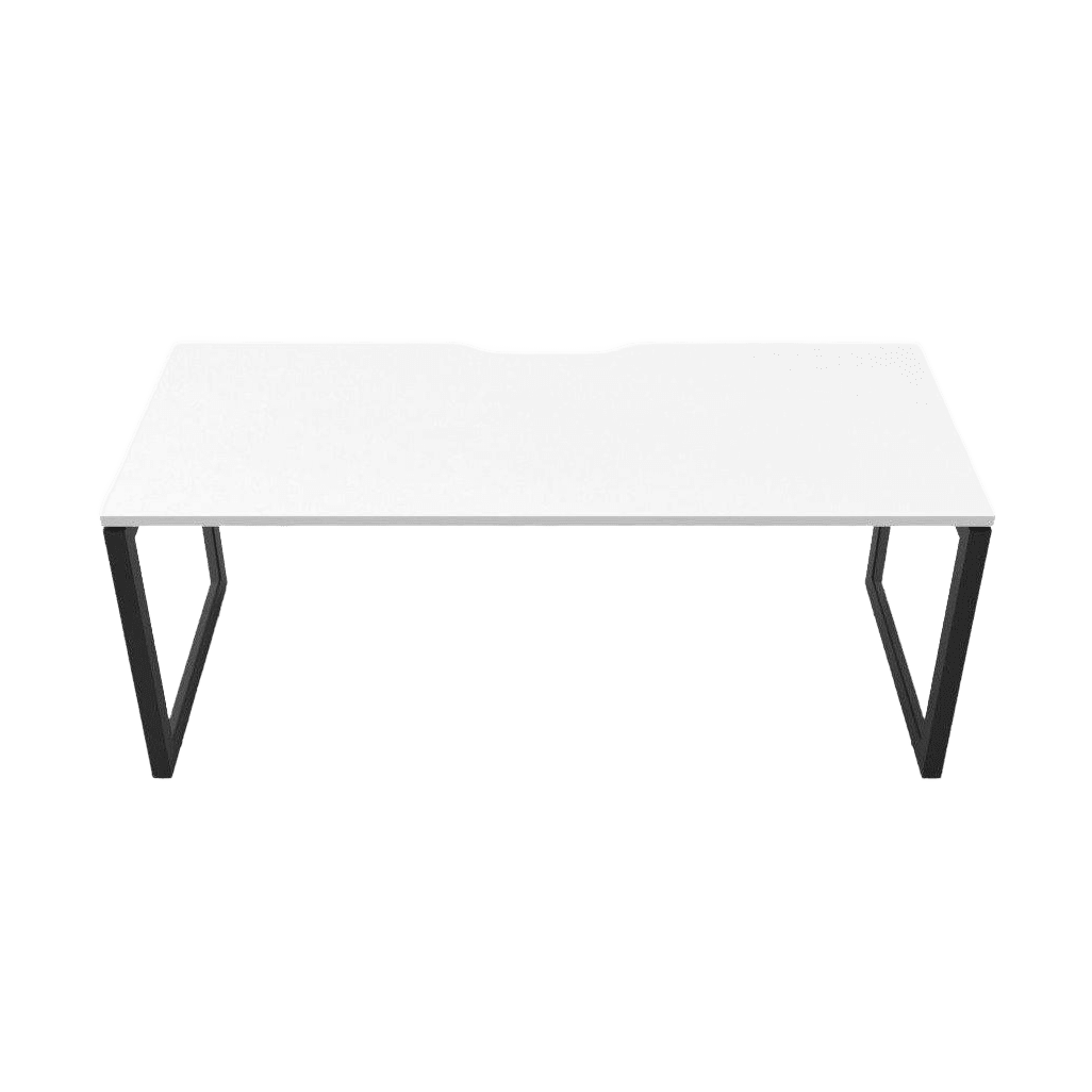 Deluxe Loop Leg Office Desk 1200x750 White Black Powdercoat