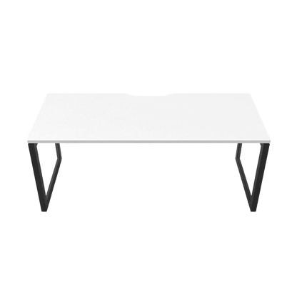 Deluxe Loop Leg Office Desk 1200x750 White Black Powdercoat