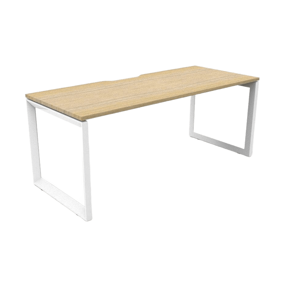 Deluxe Loop Leg Office Desk 1200x750 White Black Powdercoat