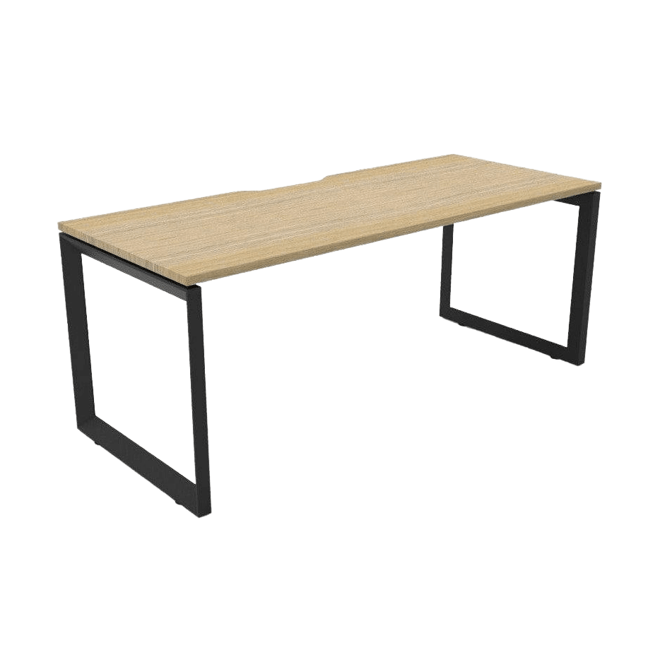 Deluxe Loop Leg Office Desk 1200x750 White Black Powdercoat