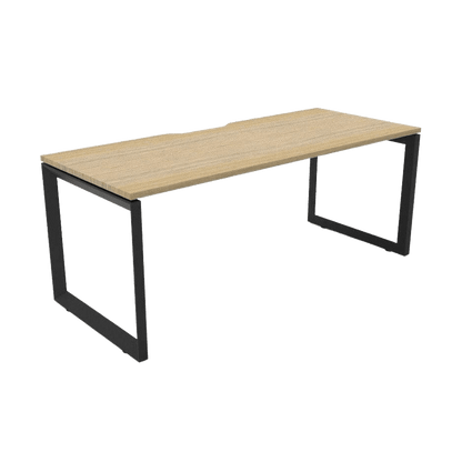 Deluxe Loop Leg Office Desk 1200x750 White Black Powdercoat