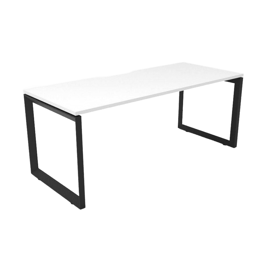 Deluxe Loop Leg Office Desk 1200x750 White White Powdercoat