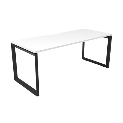Deluxe Loop Leg Office Desk 1200x750 White White Powdercoat