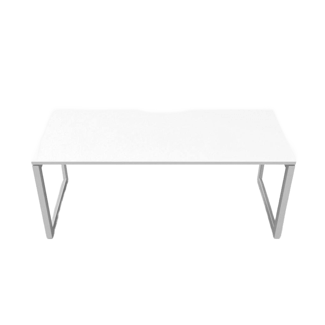 Deluxe Loop Leg Office Desk 1200x750 White White Powdercoat