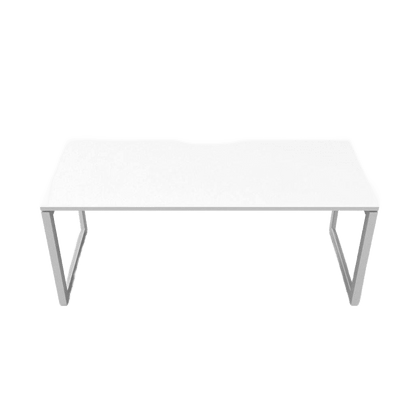 Deluxe Loop Leg Office Desk 1200x750 White White Powdercoat