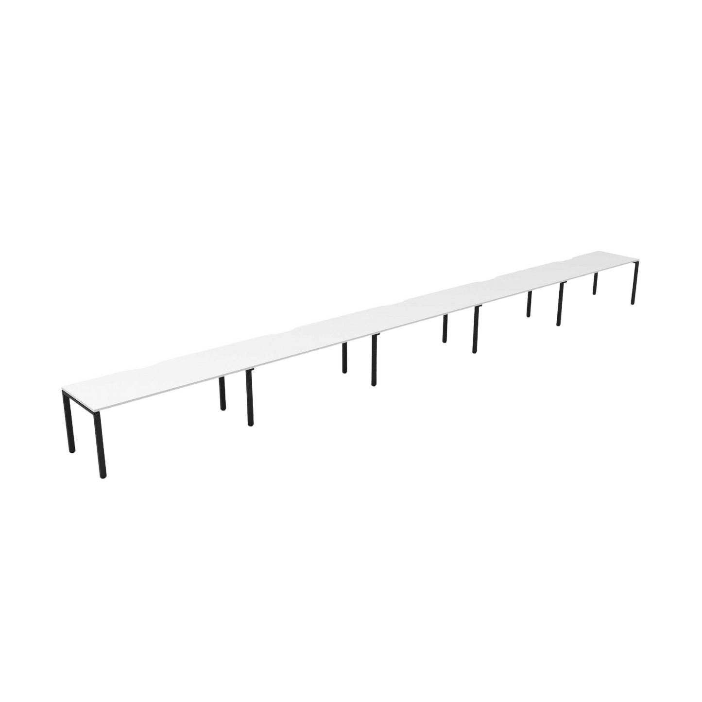 Deluxe Profile Leg 5 Person Workstations 5 x 1200x750 / White / Black Powdercoat