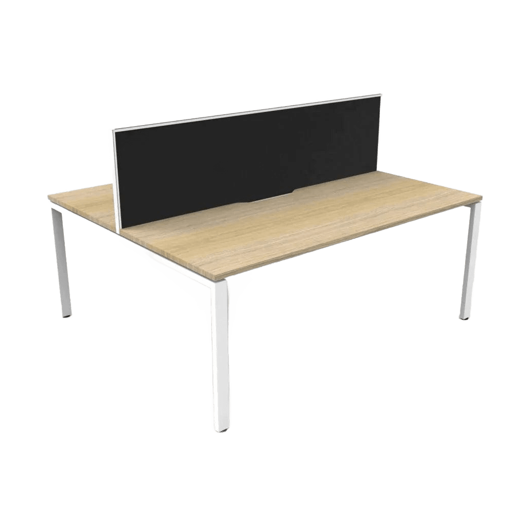Deluxe Profile Leg Double Sided 2 Person Office Workstations with Screens - 2