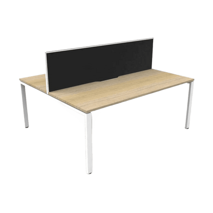 Deluxe Profile Leg Double Sided 2 Person Office Workstations with Screens - 2